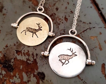 Deer running animation necklace