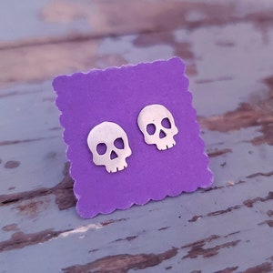 Brass Skull Stud Earrings