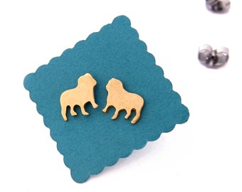 Bull Dog Stud Earrings