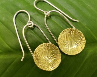 Pendulum Earrings in brass and silver