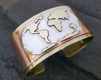 Globe/World Cuff Bracelet