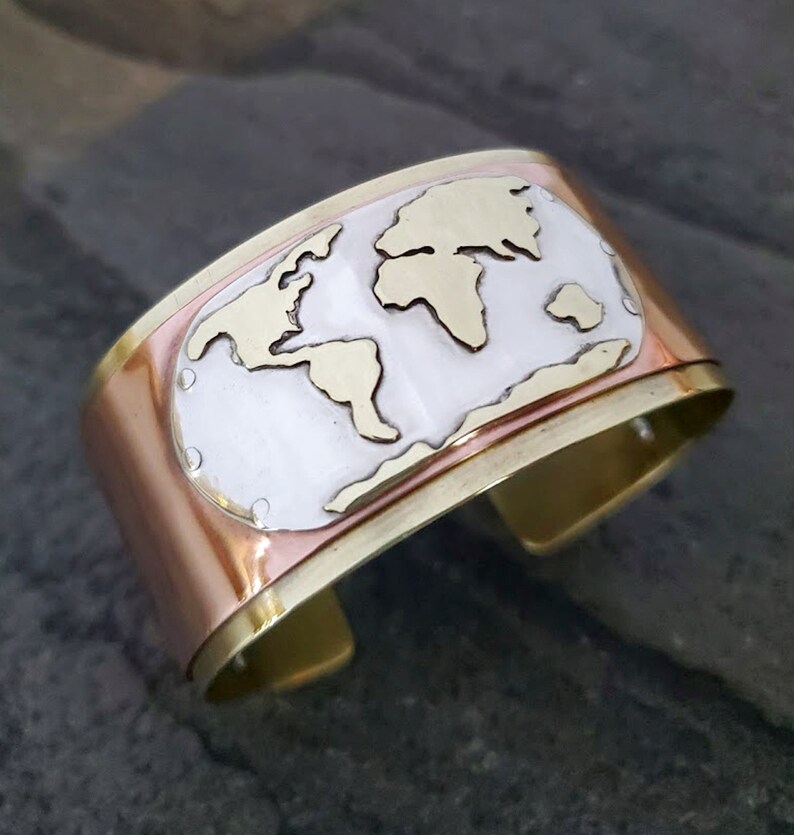 Globe/World Cuff Bracelet image 1