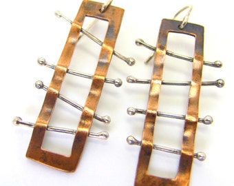 Long ladder bamboo earrings