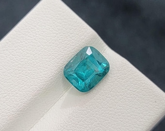 2.50ct Natural lagoon tourmaline loose gemstone cushion cut from afghanistan