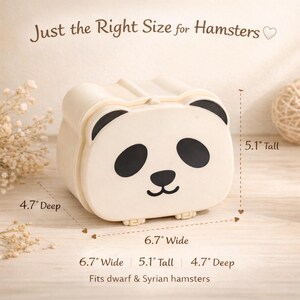 Cute Panda Hamster Hideout – Cozy Magnetic Hamster House for Syrian & Dwarf Hamsters, Cage Accessory Bild 7