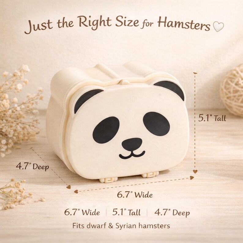 Cute Panda Hamster Hideout – Cozy Magnetic Hamster House for Syrian & Dwarf Hamsters, Cage Accessory Bild 7