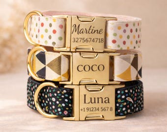 Personalized Leather Dog Collar with Engraved Name & Phone Number, Custom Pet ID Collar, Adjustable Dog Collar Gift for Pet Lovers