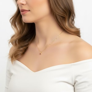 Personalized Birthstone Necklace: 14k Gold Filled or Sterling Silver