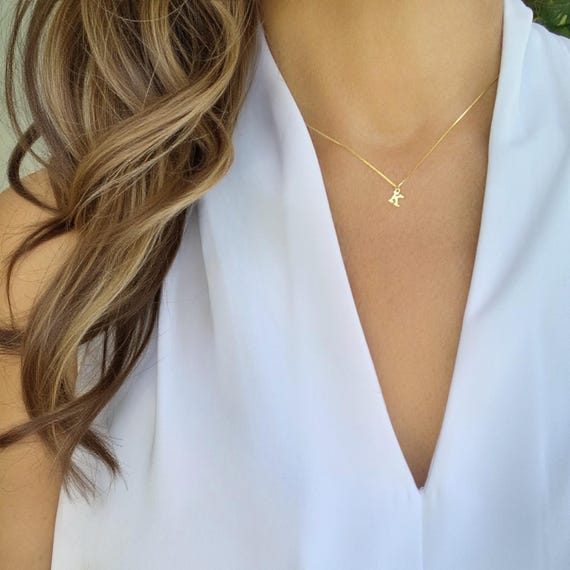 Custom Tiny Letter, Delicate Letter Necklace, Minimalist Initial Jewelry, Chic Modern Pendant for Personal Touch, initial gold Necklace