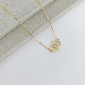 Eternity Necklace - Dainty Gold Eternity Linked Ring, Minimalist Jewelry Gift for Her, Timeless infinity Jewelry
