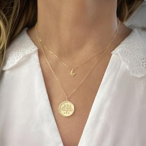 Custom Tiny Letter, Delicate Letter Necklace, Minimalist Initial Jewelry, Chic Modern Pendant for Personal Touch, initial gold Necklace image 6