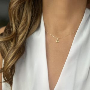 Gold Filled Bubble Anfangshalskette, 925 Sterlingsilber-Kette, Ballon-Buchstabenanhänger, zierliches personalisiertes Geschenk für sie, Brautjungfer Schmuck