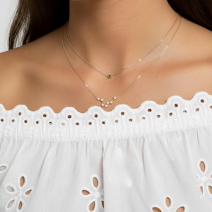 Personalized Layer Zodiac Necklace with Birthstone, Celestial Astrology Jewelry