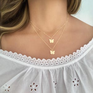 Gold Butterfly Pendant Necklace, Dainty Butterfly Necklace for Women, Gifts for Her, Delicate Jewelry Accessory