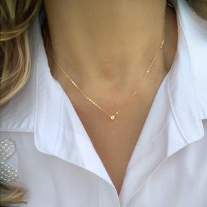Tiny Diamond Choker, Minimalist Diamond Necklace, Dainty Layering Jewelry, Gift for Her, Elegant Everyday Wear