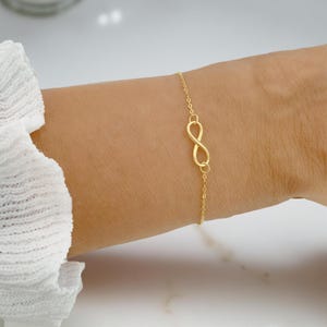 Dainty 14k Gold Filled Infinity Bracelet: Minimalist Symbol of Love