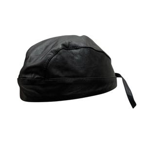 Leren pet - leren bandanapet – zwarte Biker Skull Cap Do-Rag/Du-Rag voor heren en dames