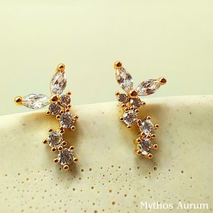Butterfly Earrings Studs with CZ Diamonds, Dainty Butterfly Earring Stud Pair, Cartilage Helix Stud Earring, Trendy Best Friendship Gift