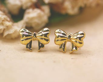 Pendientes de lazo delicado, pendientes de cinta, pendientes para el día a día, pendientes coquetos, pendientes de plata de ley, regalo de Navidad