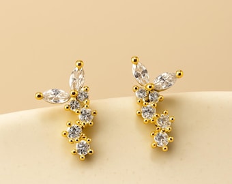 18K Gold Butterfly Stud Earrings, Stackable Butterfly Earrings, Gorgeous Butterfly Earrings, Dainty Butterfly Stud Earring, Gifts For Her