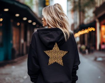 Leopard Star Hoodie: Sassy Animal Print Pullover