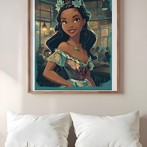 The Princess and the Frog - Tiana | Disney Princess Digital Wall Art | Instant Download Print | Magical Home Décor
