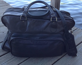 Vintage Brown Leather Duffel Bag