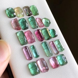 Natural Tourmaline Rosecut Gemstones: Multi-Color Loose Stones, 37 Carats