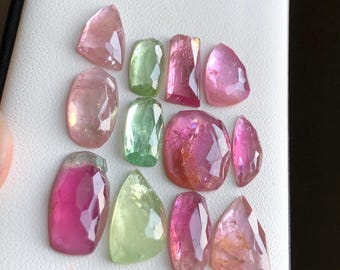 Rosecut Turmalin Edelsteine: Mehrfarbige lose Steine, 41 Karat