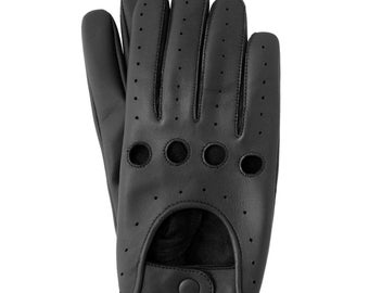 Mens Handmade 100% Real Genuine Leather Driving Gloves