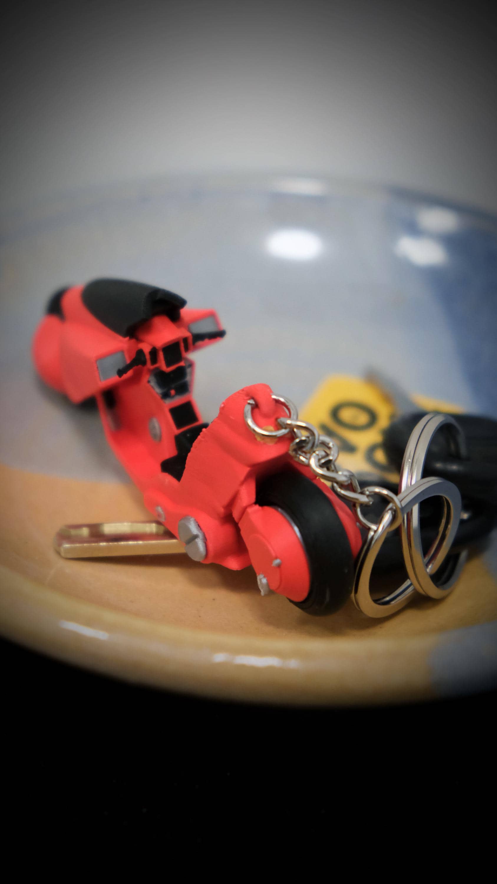 Akira-motorcycle-inspired Keychain: 3D Printed Cyberpunk Anime