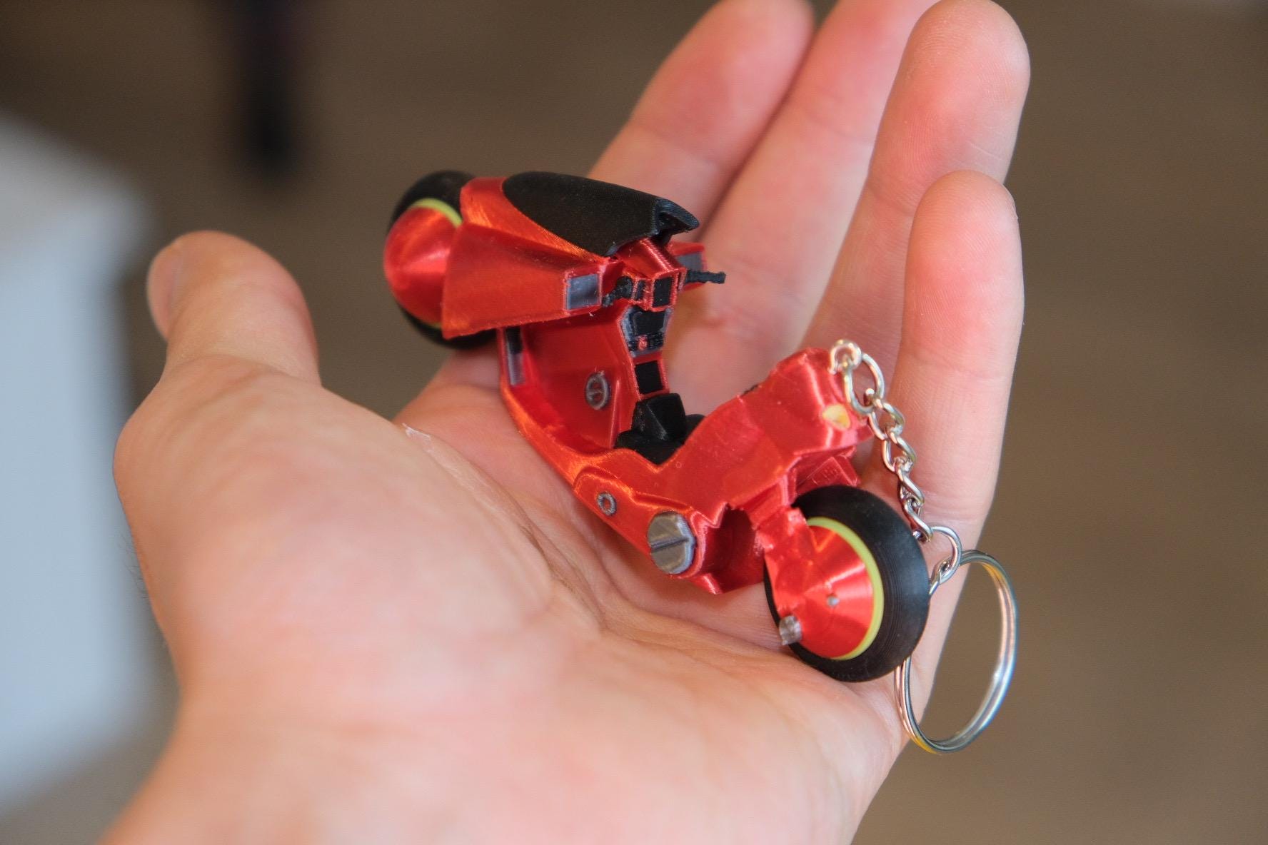 Akira-motorcycle-inspired Keychain: 3D Printed Cyberpunk Anime
