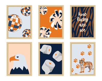 Auburn College Dorm Decor Set of 6 Digital Download War Eagle 6x8