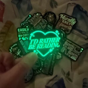 Glow in the Dark book stickers - kindle stickers - sticker pack