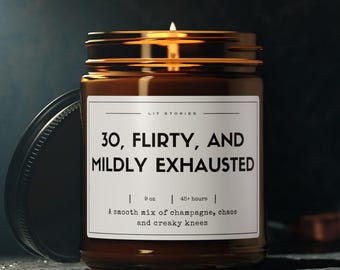 30 flirty - Funny 30th Birthday Candle for Women or Men