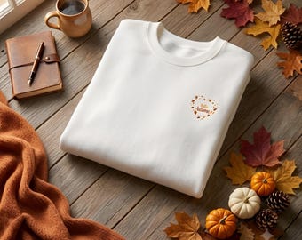 Autumn Fox Under Tree crewneck unisex sweatshirt | Fall leaves pumpkin book gift design