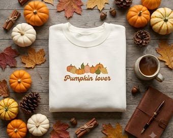 Pumpkin Lovers Unisex crewneck gift sweatshirt | fall pumpkin illustration