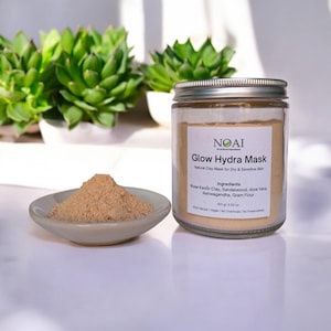 Glow Hydra - Soothing & Hydrating Face Mask with Aloe Vera, Sandalwood, Ashwagandha, Rose Kaolin Clay and Gram Flour