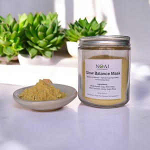 Glow Balance - Daily Brightening Face Mask with Aloe Vera, White Kaolin Clay, Wild Turmeric, Amla, and Gram Flour