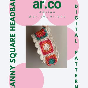Crochet Granny Square Headband Pattern: Boho Chic Ear Warmer. For adults & kids. (Digital PDF)