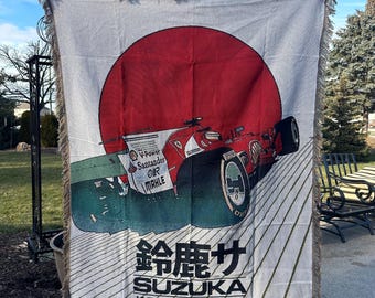 F1 race car inspired handmade blanket tapestry