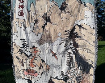 anime inspired handmade blanket tapestry