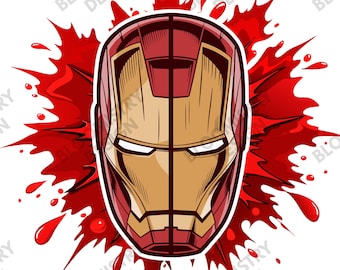 Iron Man PNG - High-Quality Comic Style Marvel Digital Art, Avengers Superhero Clipart, Transparent Background for T-shirt & Print Design