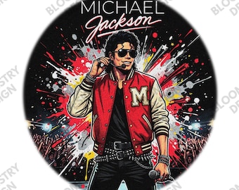 Michael Jackson Png Graphic Design, Concert Style Artwork, 80s Pop Icon Design, Digital Download, T Shirt Png File, MJ Png, Sublimation Png