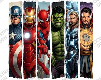 Marvel Superheroes PNG , Avengers Shirt Design, Captain America Iron Man Spider-Man Hulk Thor Doctor Strange PNG, Digital Download