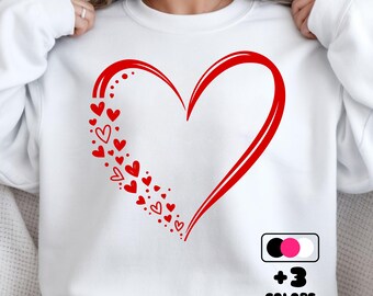 Valentine Heart PNG, Love Heart Clipart, Valentine’s Day Shirt Design PNG, Romantic Heart Sublimation Download, T-Shirt Print File