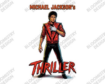 Michael Jackson Png Graphic Design, Thriller Inspired Tee Design, Digital Download, MJ Style Artwork, T Shirt Png File, Sumblimation Png