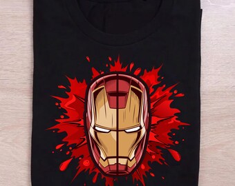 Homem de Ferro PNG - Arte digital Marvel de alta qualidade em estilo de quadrinhos, clipart de super-herói dos Vingadores, fundo transparente para estampas e designs de camisetas.