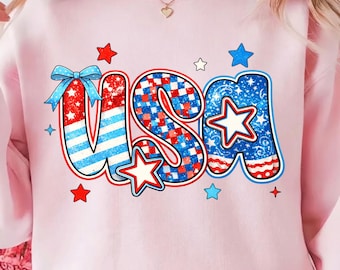 USA Patriotic Shirt Png, 4th of July Sublimation Design, Independence Day Png, Red White Blue America Png, July 4th T-Shirt Digital Download