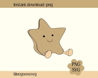 Jellycat Star PNG SVG – Cute Kawaii Astronomy  Clipart, Plush-Inspired Star Digital Download, Commercial Use File